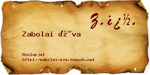 Zabolai Éva névjegykártya